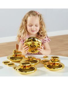 TTS Mirrored Stacking Pebbles Gold 20pk. Product Code: EY06518